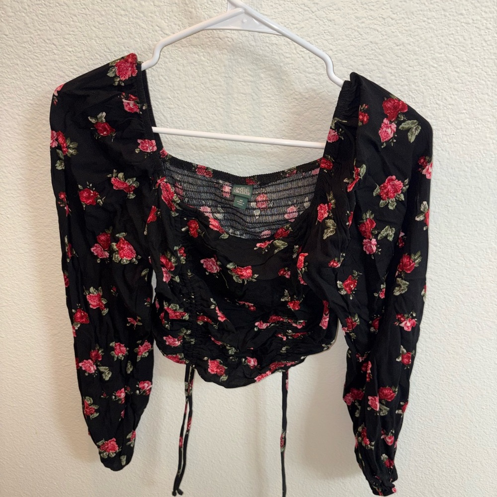 Wild Fable Black Floral Blouse